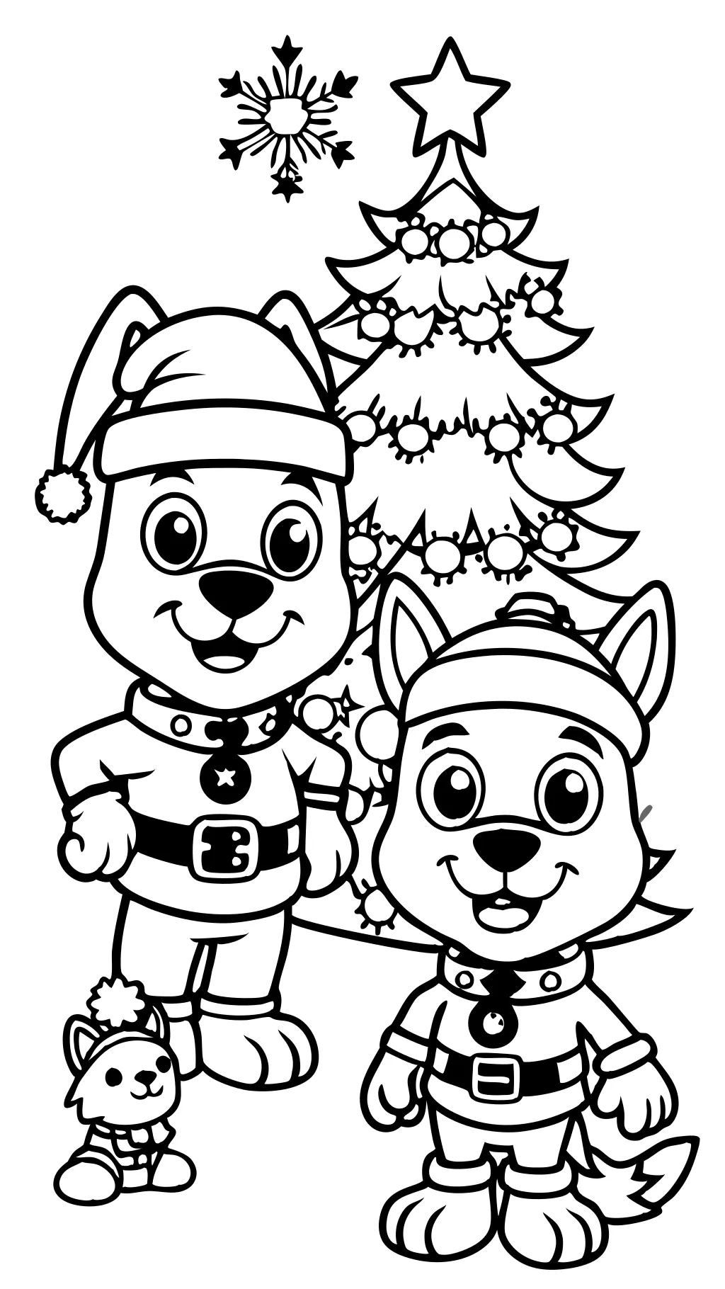 Paw Patrol Paginas para colorear de Navidad